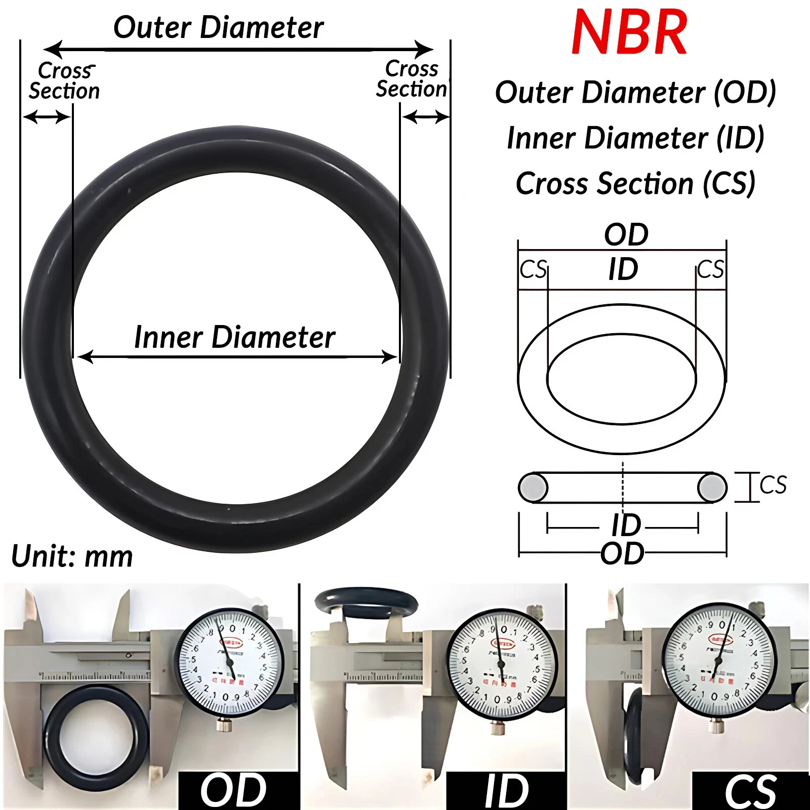 Nbr Nitrile Rubber O-rings Cs 1/1.5/2/3/5mm For Automotive Faucet Pressure Washers Plumbing Sealing Repair Resist Oil And Heat