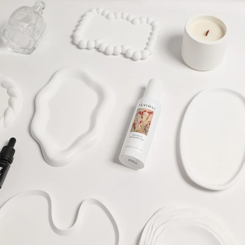 Simple and Plain Scented Candle Tray, Coasters, Irregular Shooting Props, Jewelry Storage Plate Home Decoration Accessories