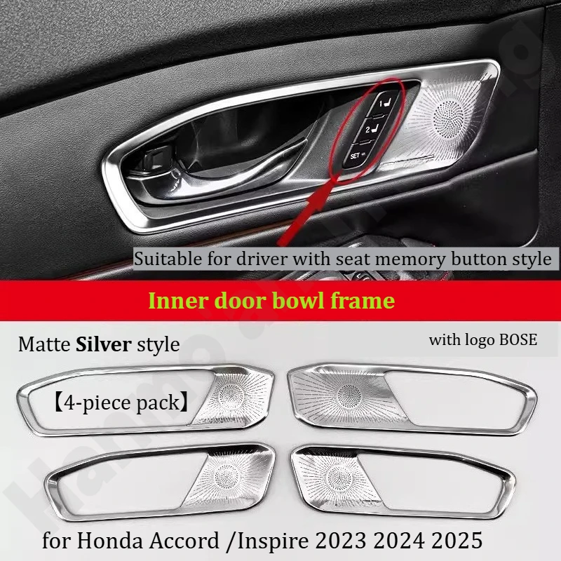 for Honda Accord /Inspire 2023 2024 2025 Stainless steel handle stickers/door protection covers/door handle decorative patches