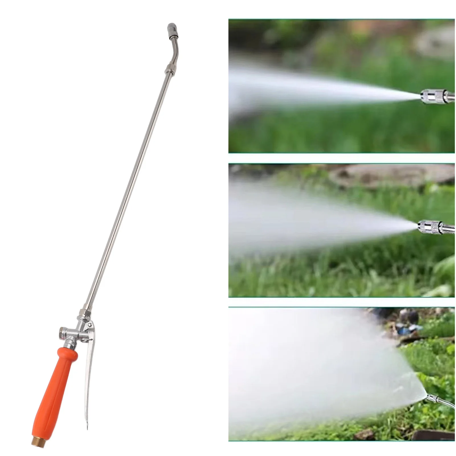 Varita rociadora de acero inoxidable, varilla rociadora ajustable con boquilla de cobre, varilla rociadora para regar plantas, limpieza de automóviles