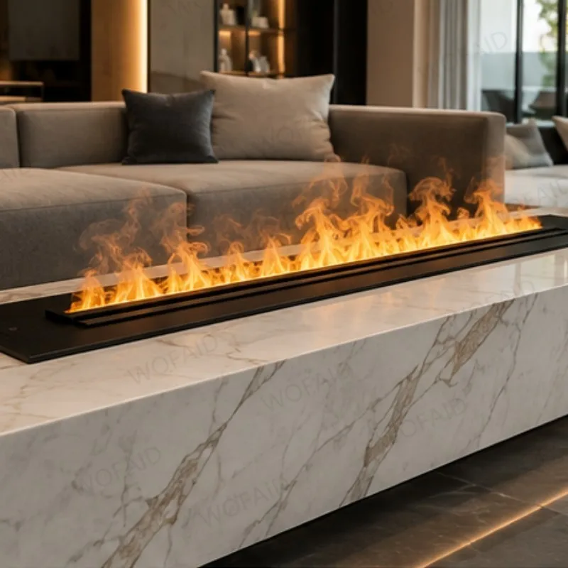 WOFAID Smart 3D Water Vapor Electric Fireplace LED Mist Flame Crackling Sound for Living Room Media Wall Home Decor      1/2