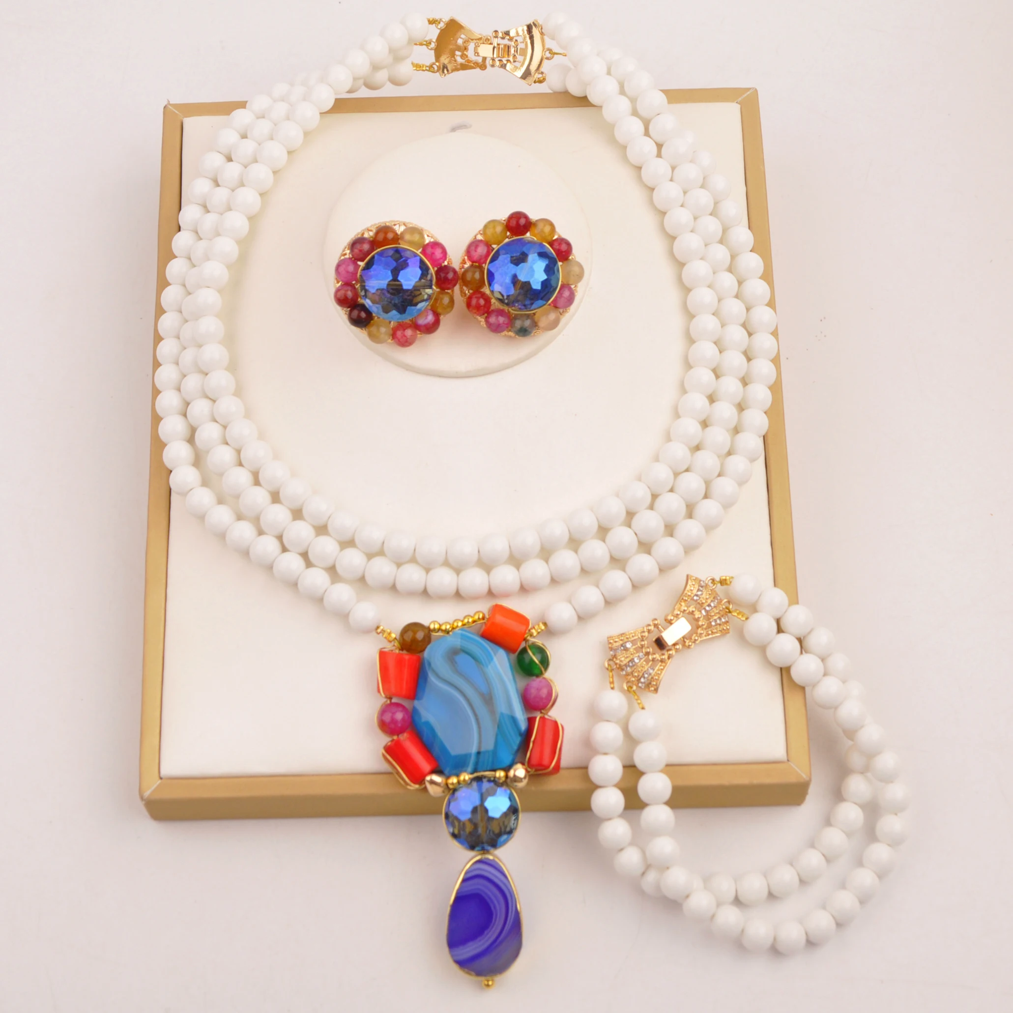 

Nigerian Wedding African Beads Jewelry Sets