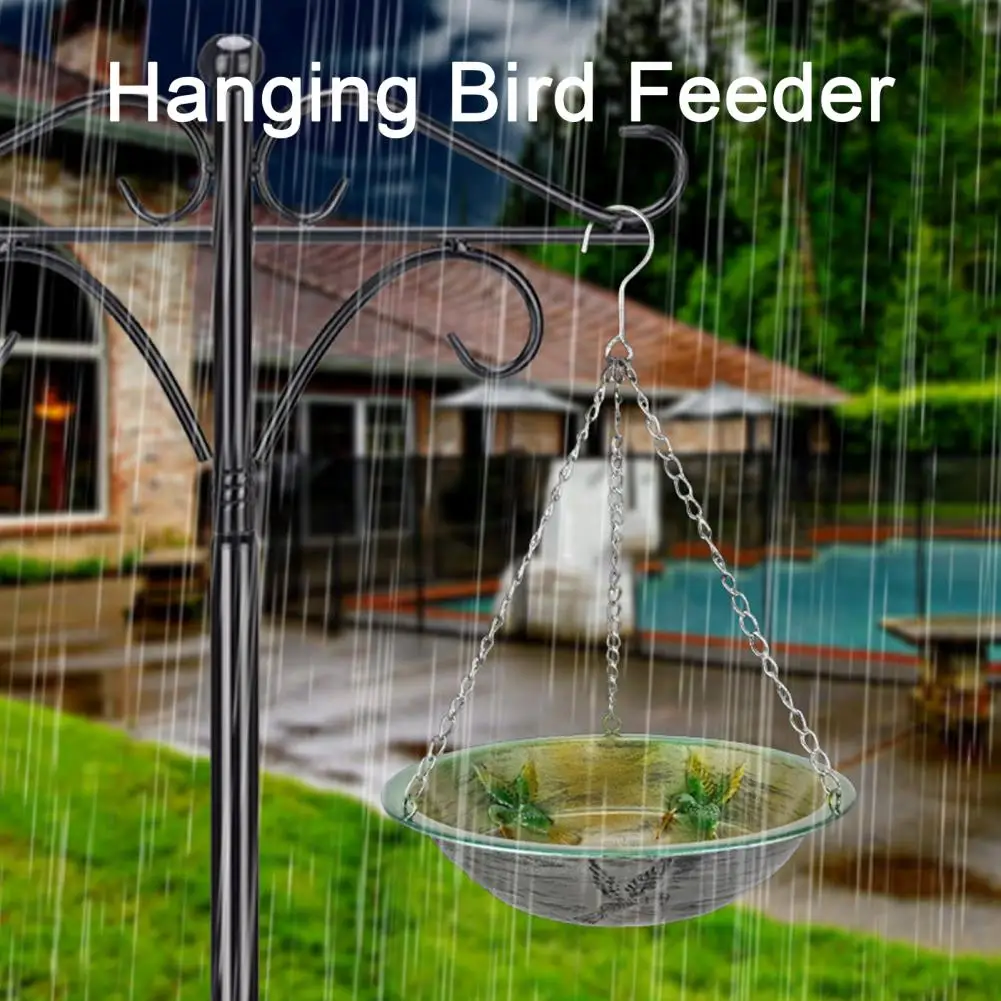 Rust-proof Bird Feeder Hanging Metal Bird Feeder with Detachable Chain Weather-proof Outdoor Garden Patio Feeding Device Bird