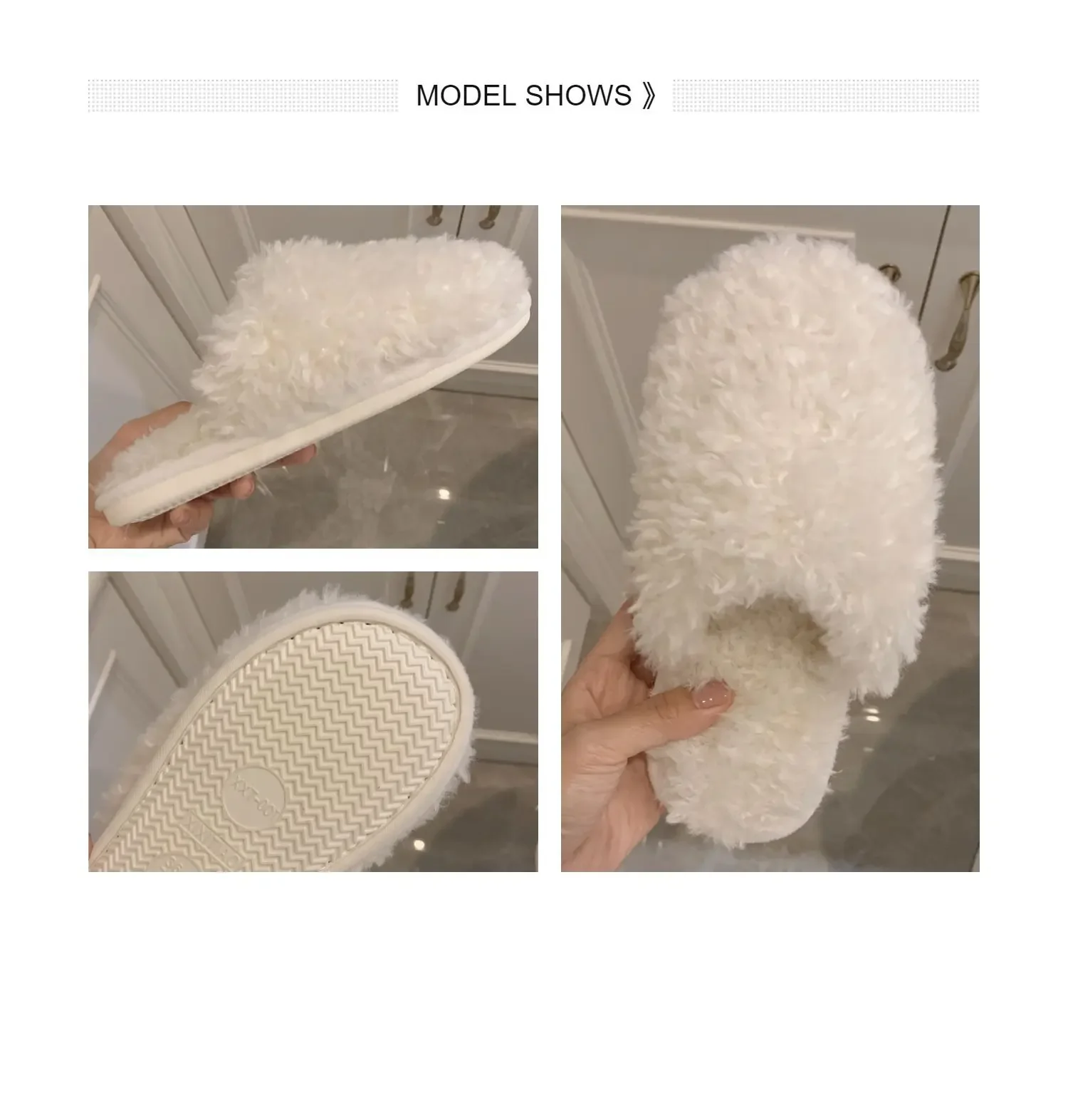 Winter Warm Cotton Slippers Women\'s Fashion Solid Color Plush Slippers Indoor Floor Couples House Shoes Soft Fur Slippers