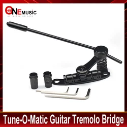 Tune-O-Matic Style Electric Guitar Bridge Stop Bar Tailpiece Tremolo Compatible with LP SG Guitars Black/Gold/Chrome
