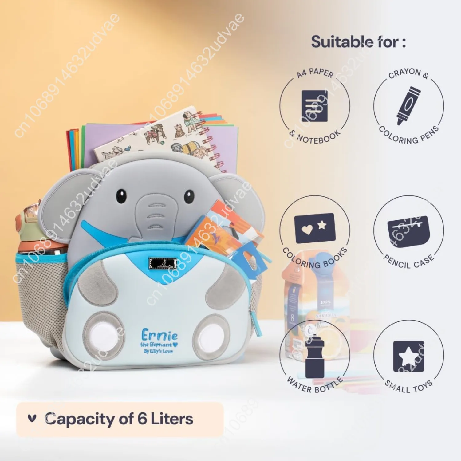 BabbleRoo Toddler Backpack, Kids Backpack - Light & Comfortable, Water Resistant Neoprene, Bag Leash for Toddlers 1-3, Reflectiv