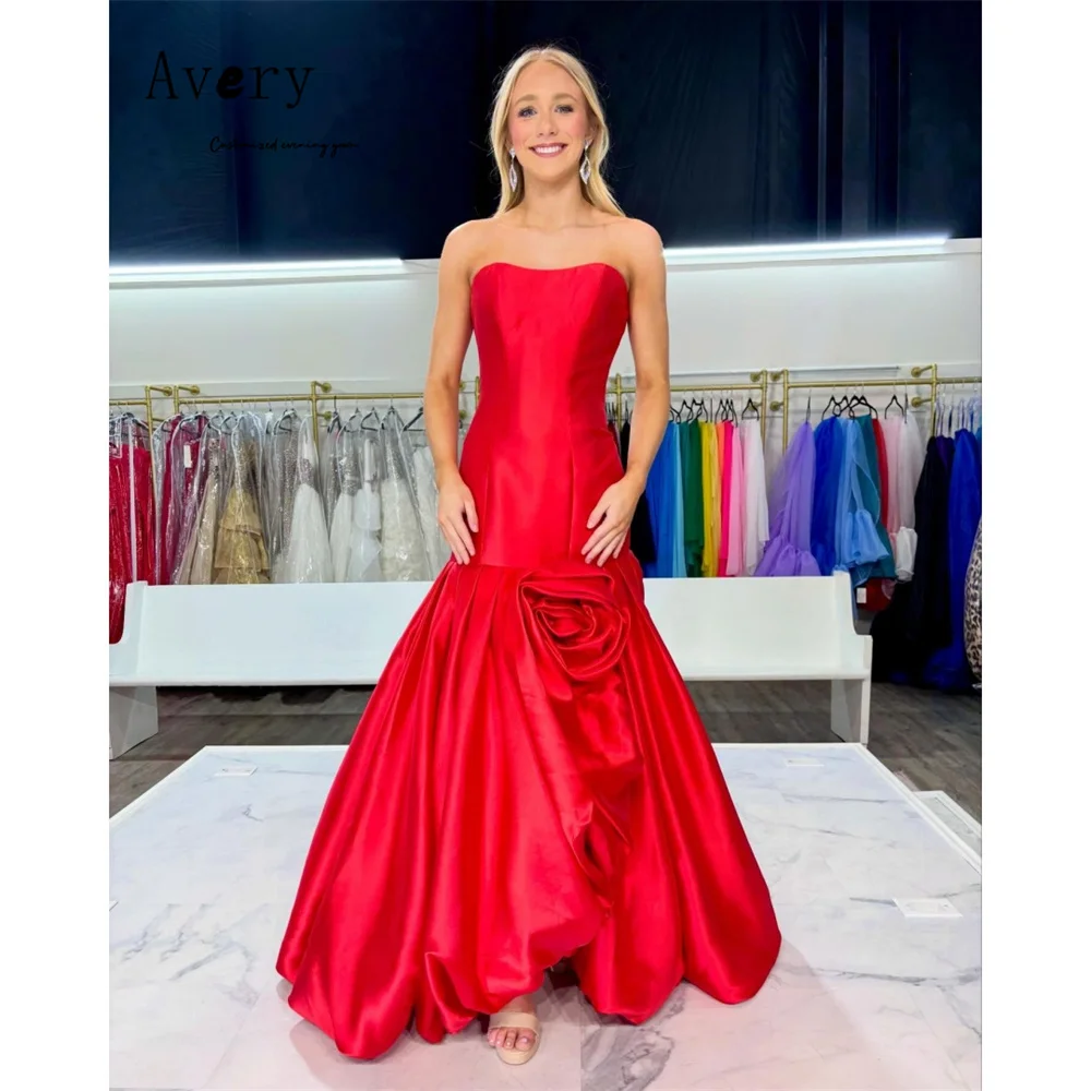 

Avery Customized Red Fishtail Tube Top Flowers Women Evening Dress Luxury 2026 Elegant Chic Woman Evening Dress Dresses D/party