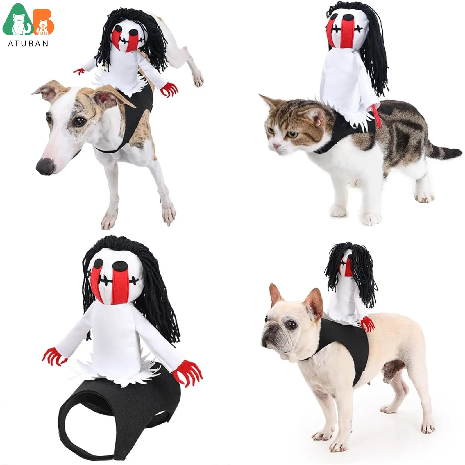 ATUBAN Dog Costume Hat Funny Killers Funny Party Cosplay Dress Cosplay Accessories Pet Cosplay Supplies Killers-Ghost Costume