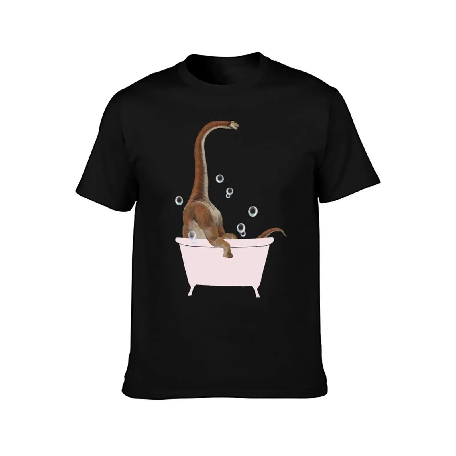 Brachiosaurus in Bathtub T-Shirt basketball graphic tees custom t shirt mens plain t shirts