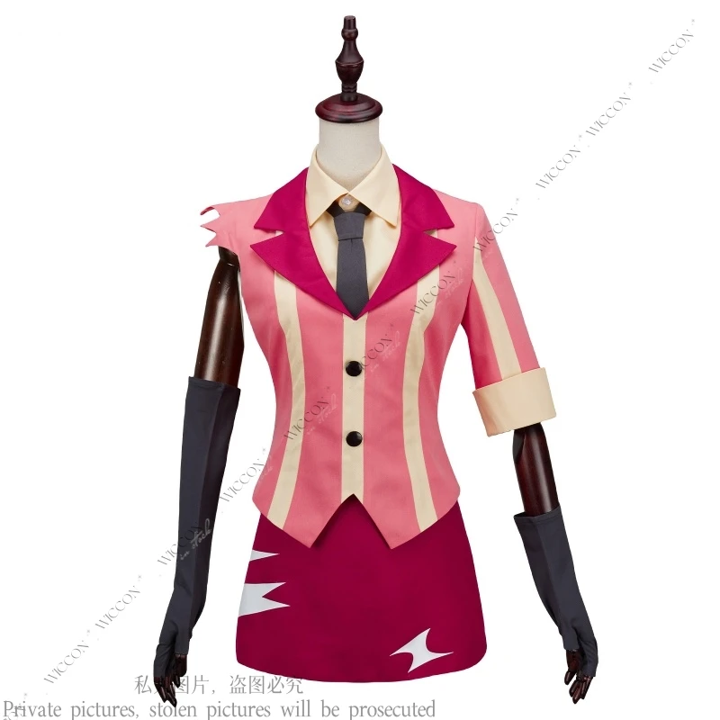 Cherri Bomb Cosplay Costume Anime Hotel Fancy Outfit Halloween Carnival Christmas Costumes Red Suit Anime Cosplay Striated