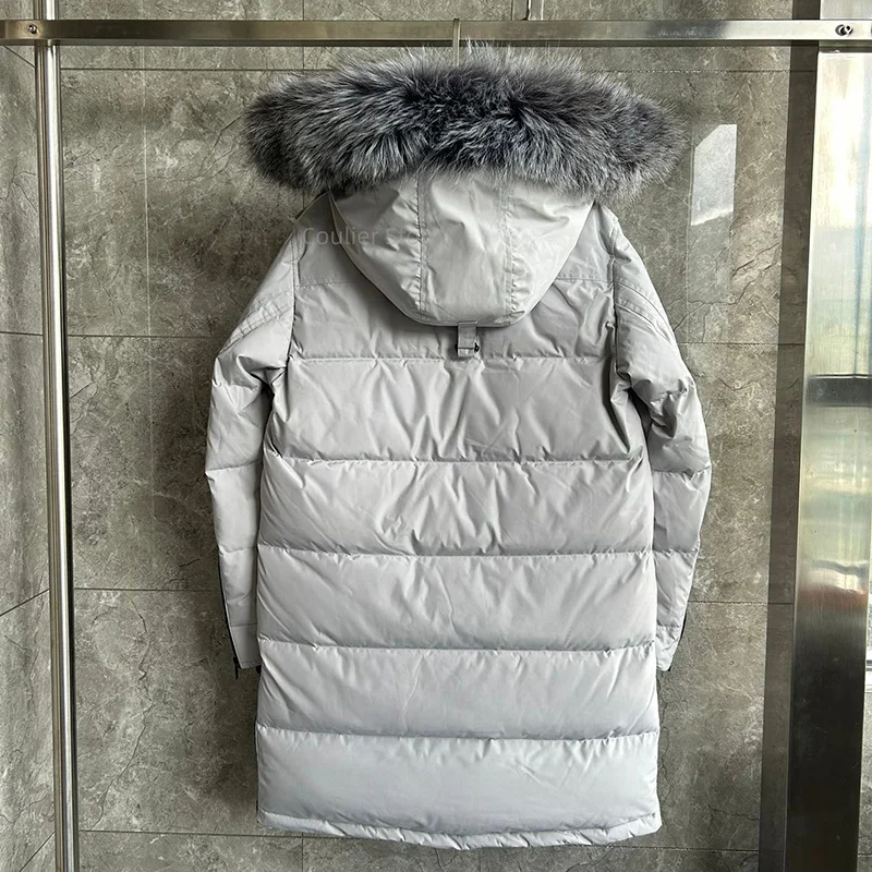 Canadese dames donsjas verdikte warme lange jas witte ganzendons damesjas vossenbont geschikt voor extreem koude sneeuwruimtes