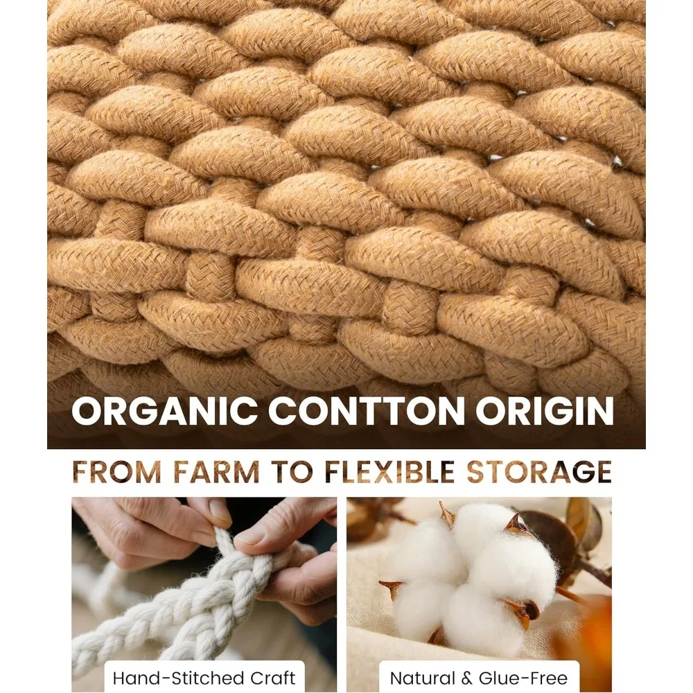 Aufbewahrungskörbe, 2er-Pack für die Organisation zu Hause, dekorativer Korb aus Makramee-Gewebe für Kosmetika, Make-up, Spielzeug, Schrank, Wohnzimmerbett