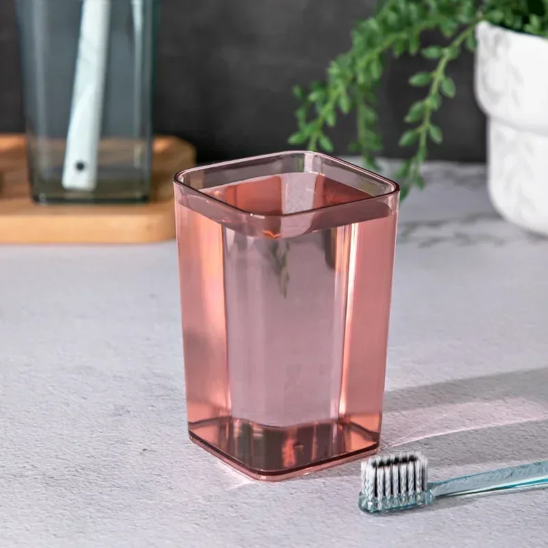 Mouthwash Cup Transparent Square Thickened Plastic Toothbrush Cup Household Wash Toothbrush Cup