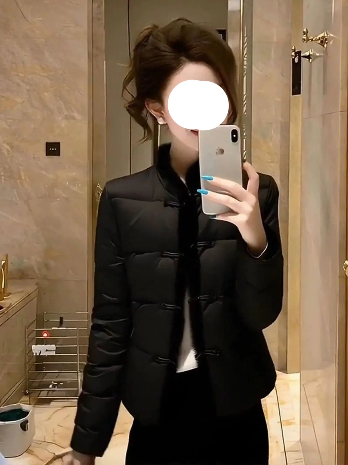 

Bla Lightweight Loose Women's Cotton Jaet New Winter Sle Thinming Chinese Sle Button Design Slimming Effect Outerwear