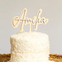 Custom Name Cake Topper Wood Acrylic Double Layer Cake Sign,Personalized Baby Shower Baby Name Cake Topper Party Decor
