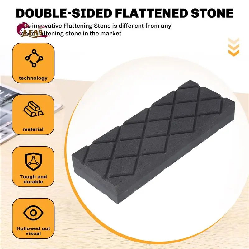 

AEA9-Large Flattening Stone- Dual Grit Coarse/Fine Sharpening 120/320 Stones Flattener- Diamond Grooves Whetstone Fixer