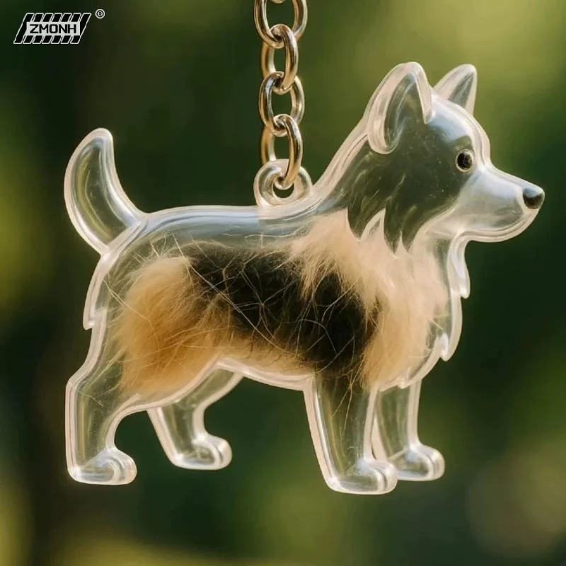 

[H]Dog Shape Pet Hair Storage Box Transparent DIY Handmade Pet Hair Keychain Backpack Decor Accessories Souvenir Collection Gift