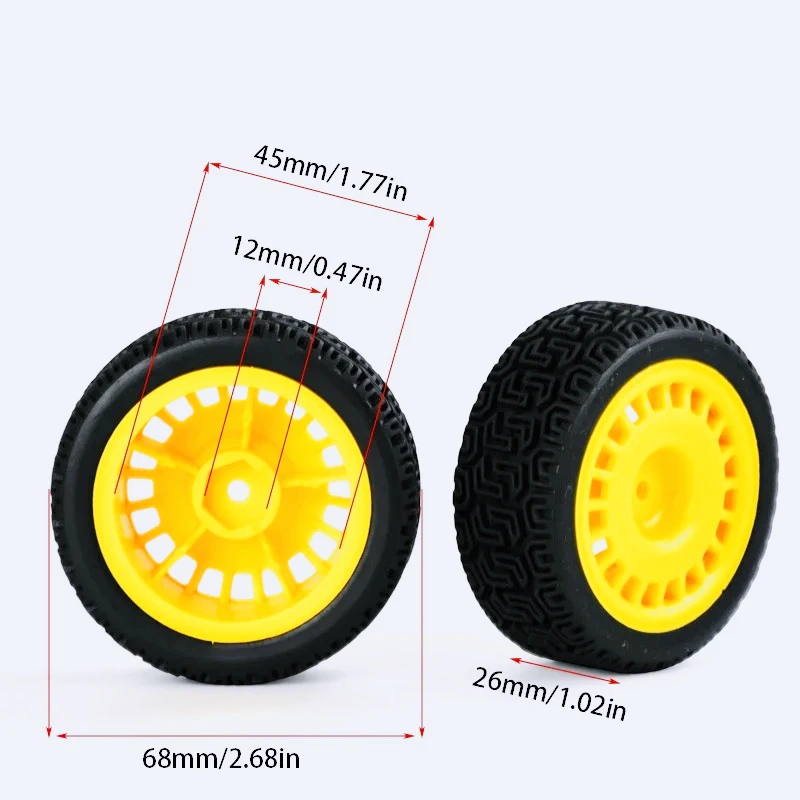1/10 RC モデルカー用テンションタイヤ 68mm ゴムタイヤ 4 個セット タミヤ Xv-02、Xv-01、Tt-02、Tt-01、Ptg-2 用