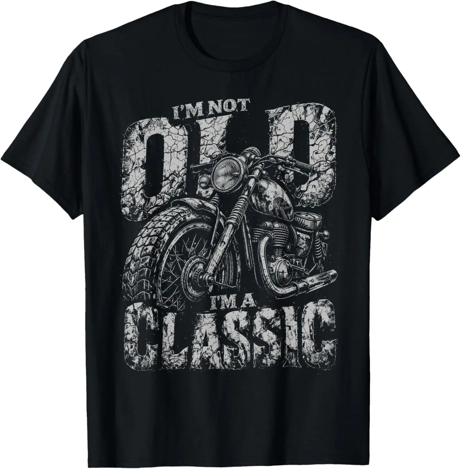 Not Old I’M A Classic Biker Shirt Funny Motorcycle Men's T-Shirt 100% Cotton Trendy Y2K Short-Sleeve Tee-Soft, Quick-Drying,