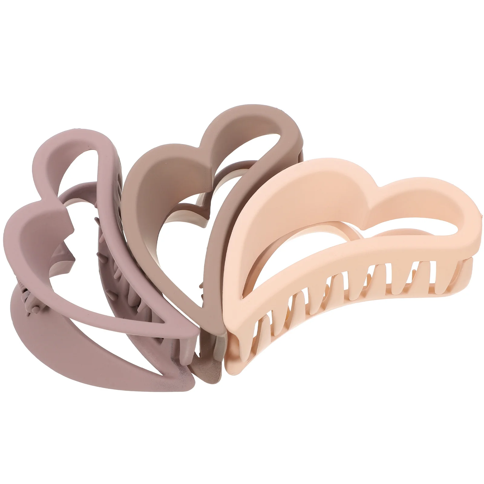 

3Pcs Heart Hair Claw Clips Shark Jaw Clips Back Hair Holder for Women Lightweight Smooth Surface for Cooking Working Shower