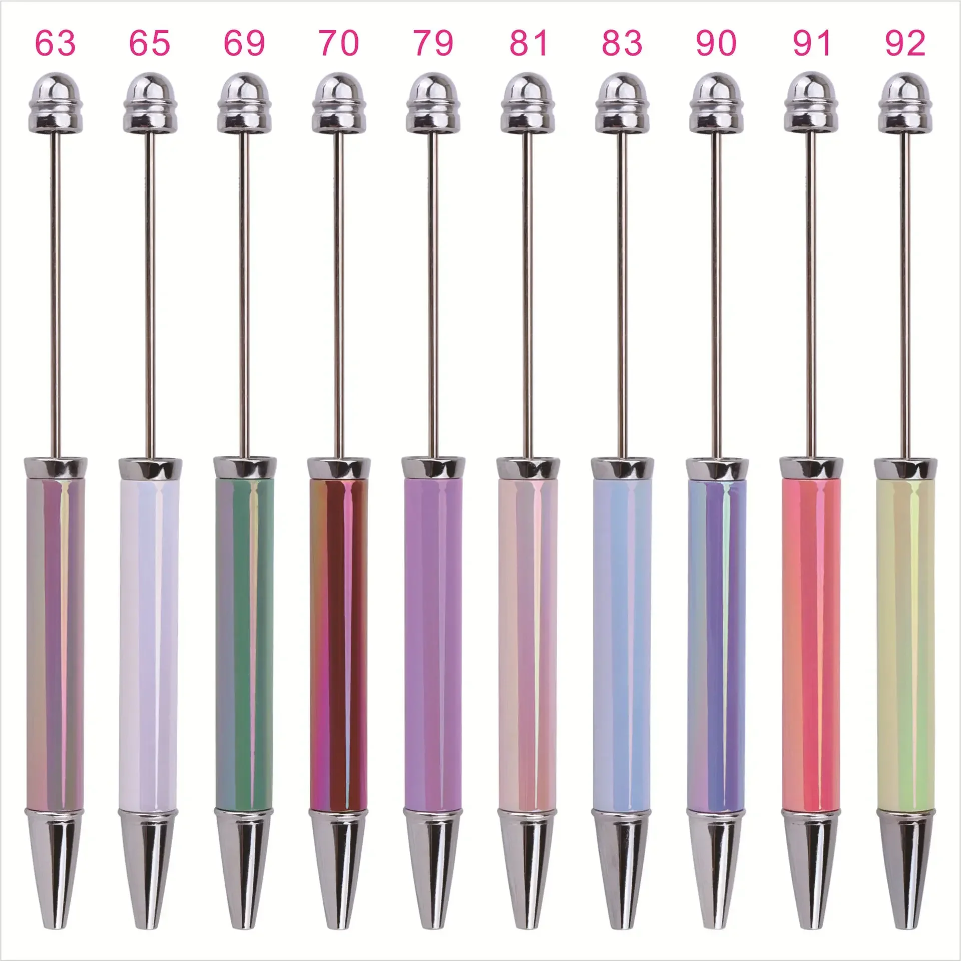 A50PCS DIY Sublimation Electroplating Bead Pen UV Creative Gradient Ballpoint Pen Business Office Signature Gift Pen B