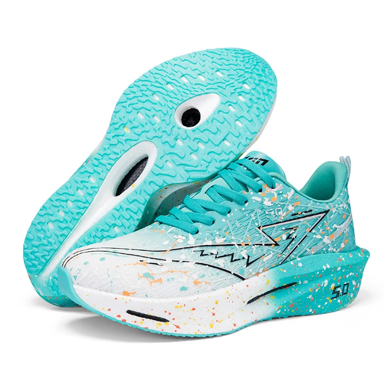 Running Shoes Men Marathon Carbon Plate Air Cushion Sports Breathable Lightweight Women's Comfortable Athletic Nonskid Sneakers