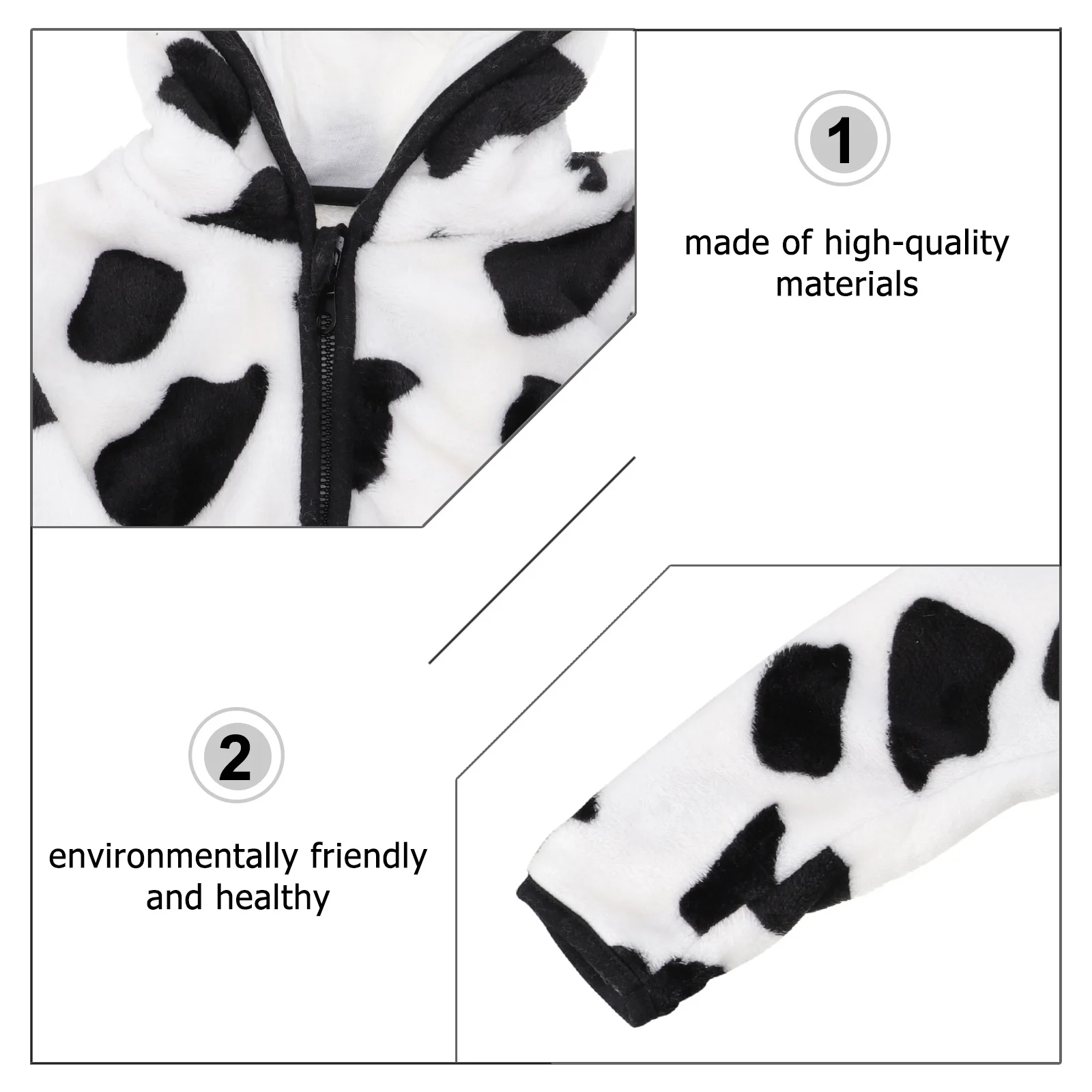 

Cow Pattern Children Coat Warm Coral Fleece Kids Outerwear Soft Lightweight Warm Winter Coat for Kids Outdoor Use