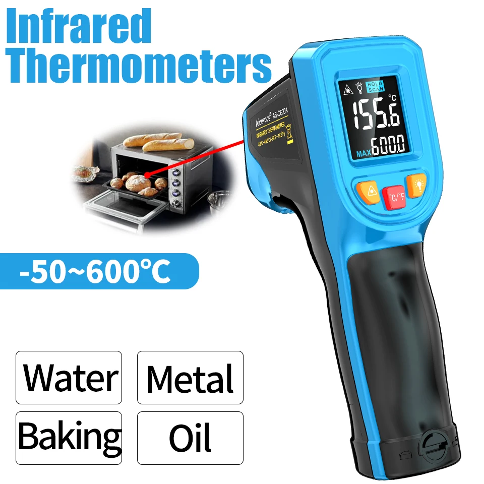 Aicevoos Handheld Digital Infrared Thermometer Non-Contact Laser Temperature Meter Gun Temperature Tester Instruments Pyrometer