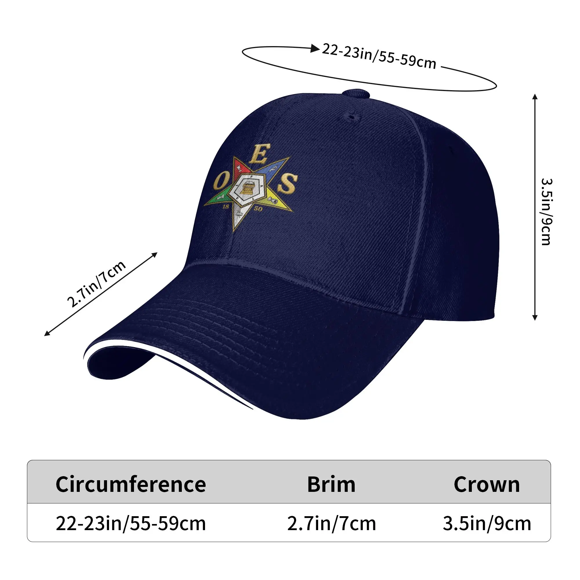 OES Order Of The Eastern Star Baseball Cap Summer Unisex-Teens  Custom DIY Hip Hop Hats Stylish Hunting Camping Baseball Caps