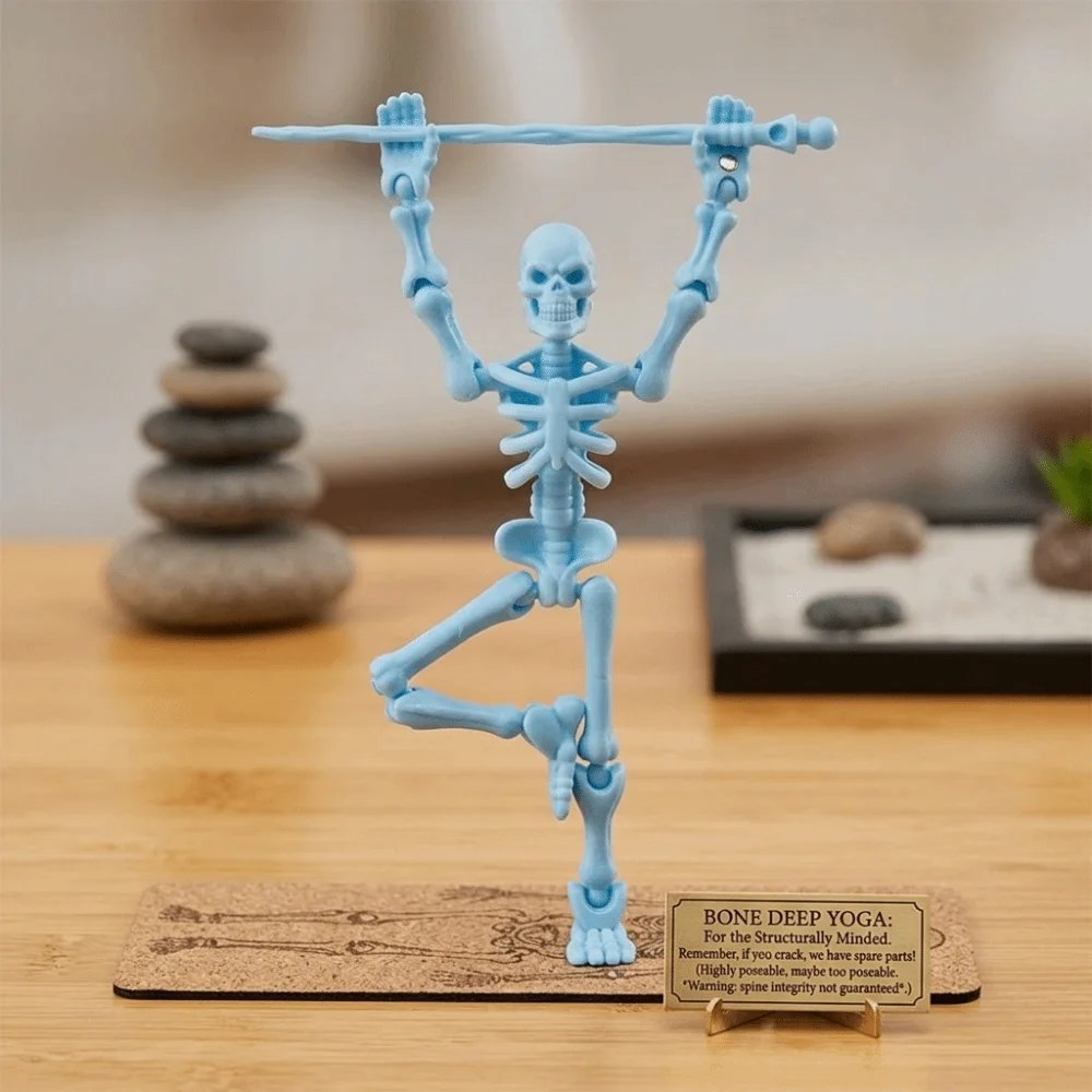 Fully Movable Joints Articulated Skeleton Figurine Eco-Friendly PLA Material Lightweight Sturdy 3D Printed Skeleton Model