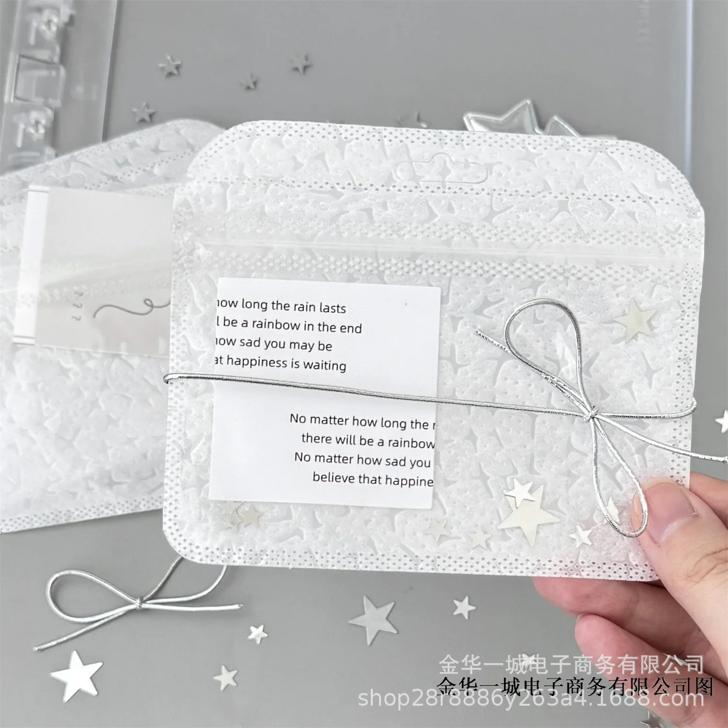 10Pcs Korean INS White Flower Grain Translucent Ziplock Bag Kpop Idol 3-Inch Photocard DIY Decor Packing Bag Girls Gift Package