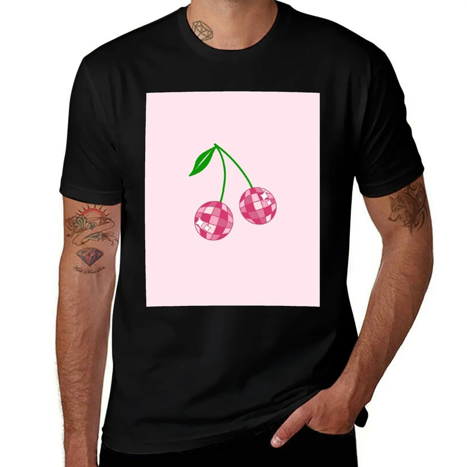 

Disco Cherries T-Shirt hippie clothes T-shirts oversize quick drying men t shirts high quality