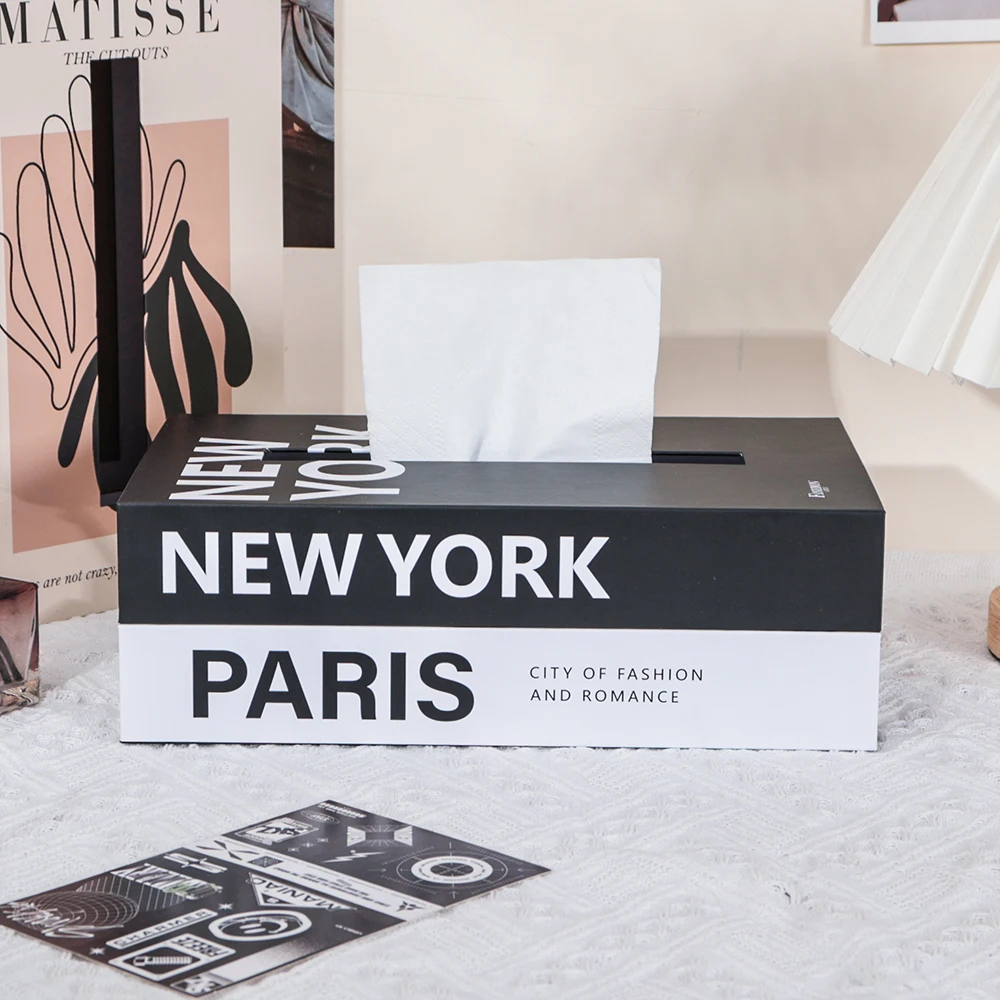 Luxus Buch Stil Tissue Box Serviette Halter Fall Papier Box Container Mode Hotel Lagerung Box Hause Tisch Dekoration Ornamente – Detail 6