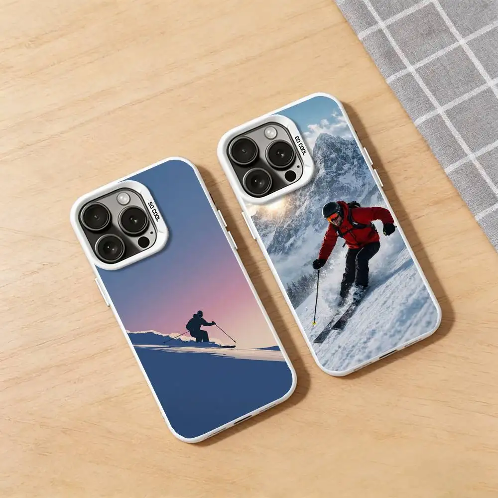 

Snow Skiing Poster Phone Case for iPhone 17 16 Pro Plus X XS Max Air Mini 15 14 Soft Shockproof Cover