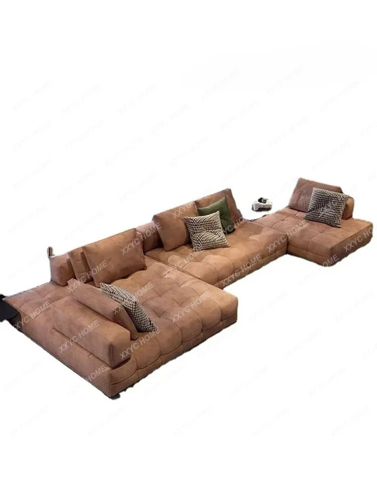 Simple Medieval Style Large Flat Floor Living Room Module Combination Design Sofa