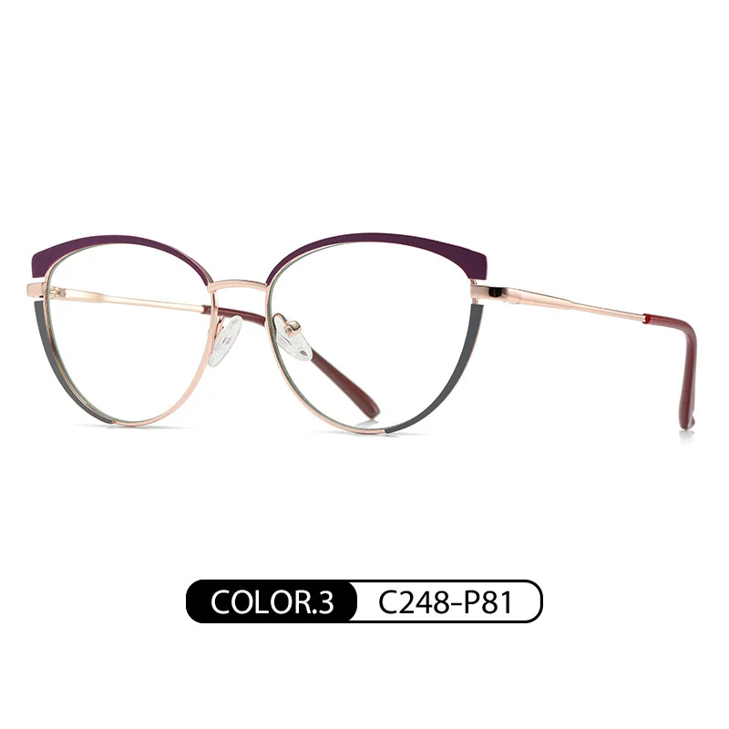 Anti Blue Light Transparent Women Metal Myopia Prescription Eye Glasses Spectacle Eyeglasses Vintage Eyeglass Frames Eyepieces