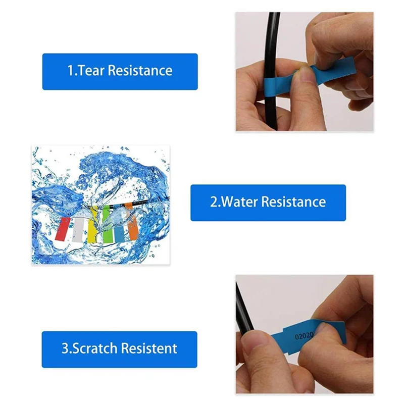 ABGR-960 шт. кабельные этикетки, красочные водонепроницаемые этикетки для шнуров, наклейки, устойчивые к разрыву гибкие рабочие идентификационные этикетки для шнуров