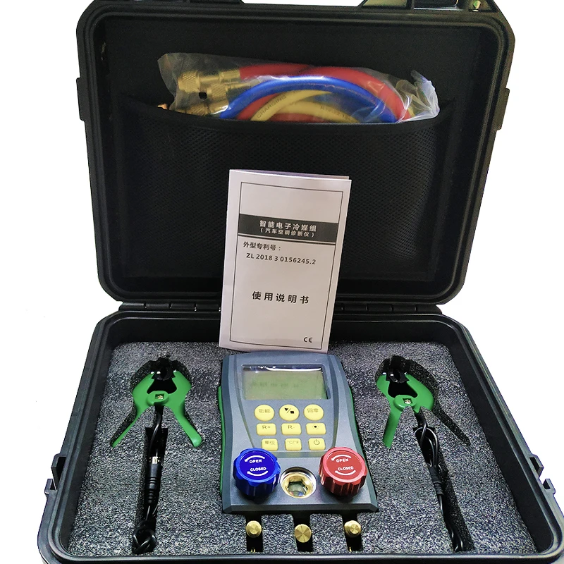 Digital Hvac Vacuum Manometer Manifold Refrigerant Pressure Gauge Set Temperature Leakage Air Conditioner Tester Meter