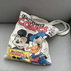 Disney cartoon Minnie Mickey Donald Duck girl borsa a tracolla borsa in tela per studenti di grande capacità graffiti school bag