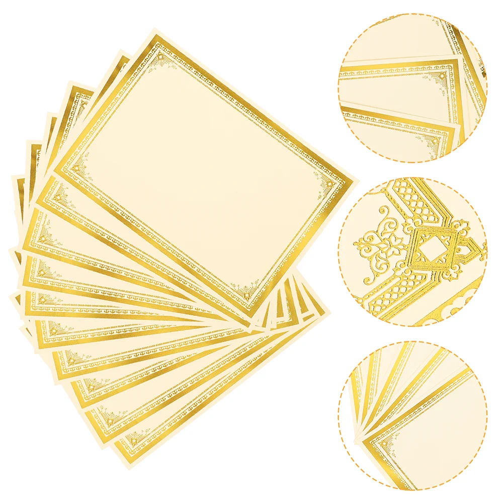 

35 Pcs Achievement Awards Blank Certificates Honor Graduate Paper Bronzing Writable Student