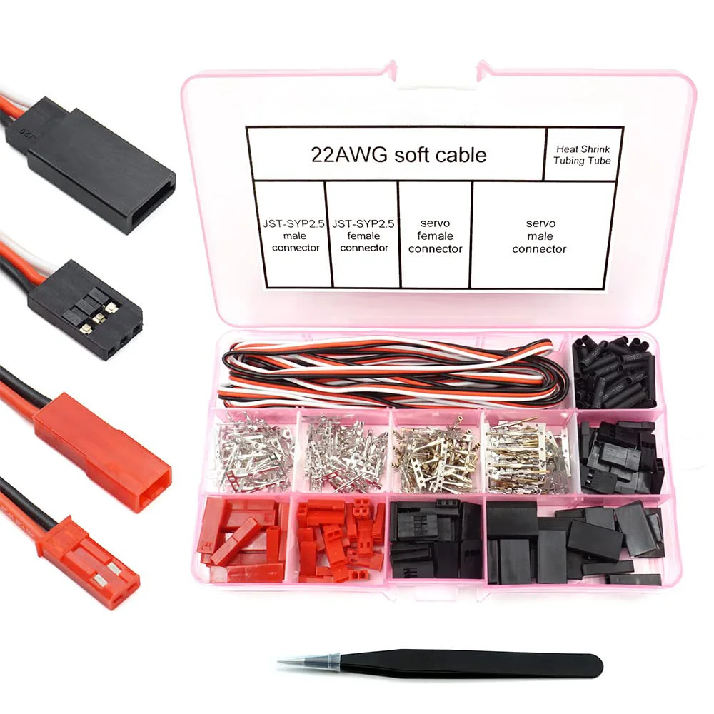 40 Sets Servo Plug Male Female Connector Crimp Pin Cable Kit Compatible JST SYP Futaba for Hitec Spektrum RC