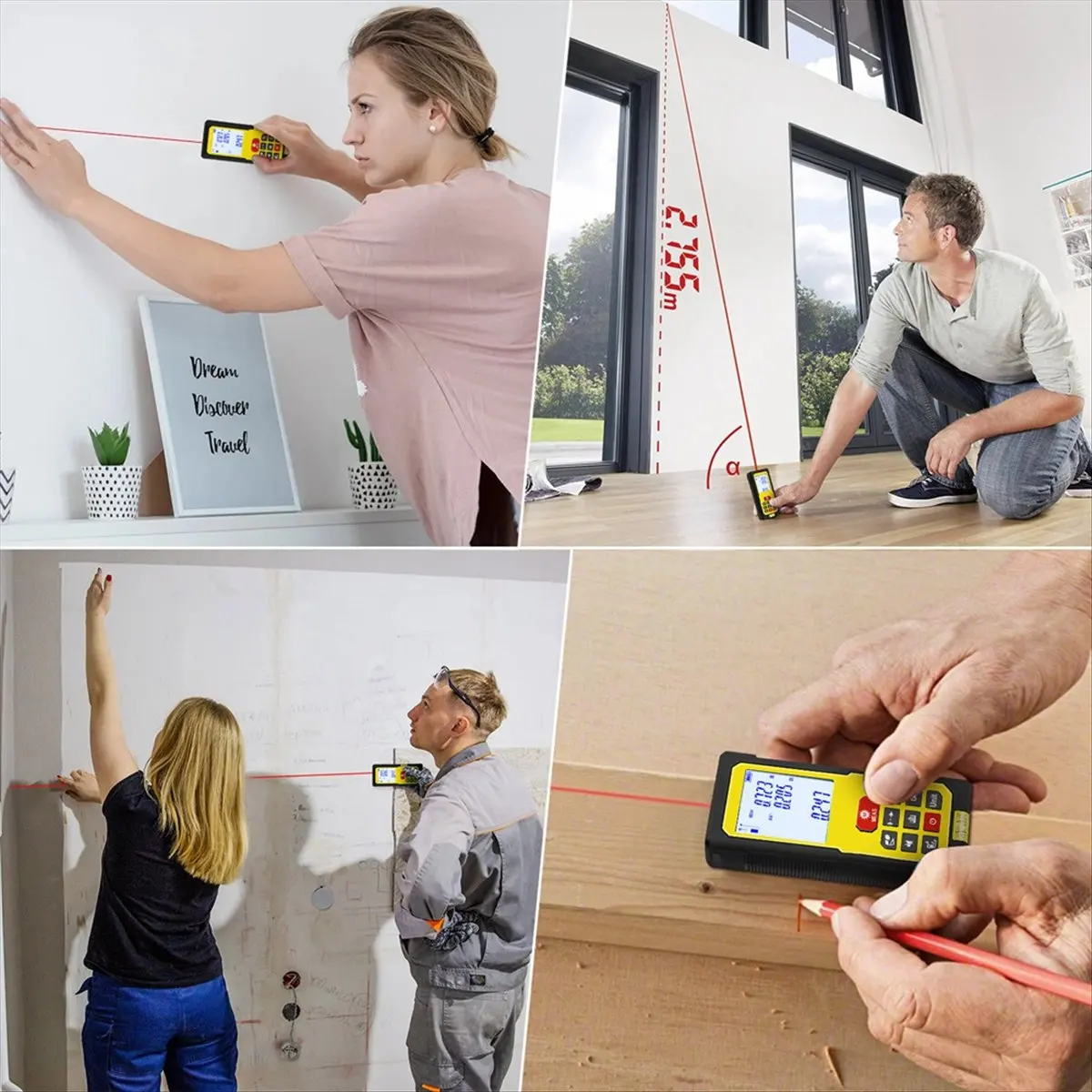 

【STOCK】Infrared Measurer Laser Distance Measure Distance Area Volume Handheld Electronic Gauge Laser Rangefinder 50M