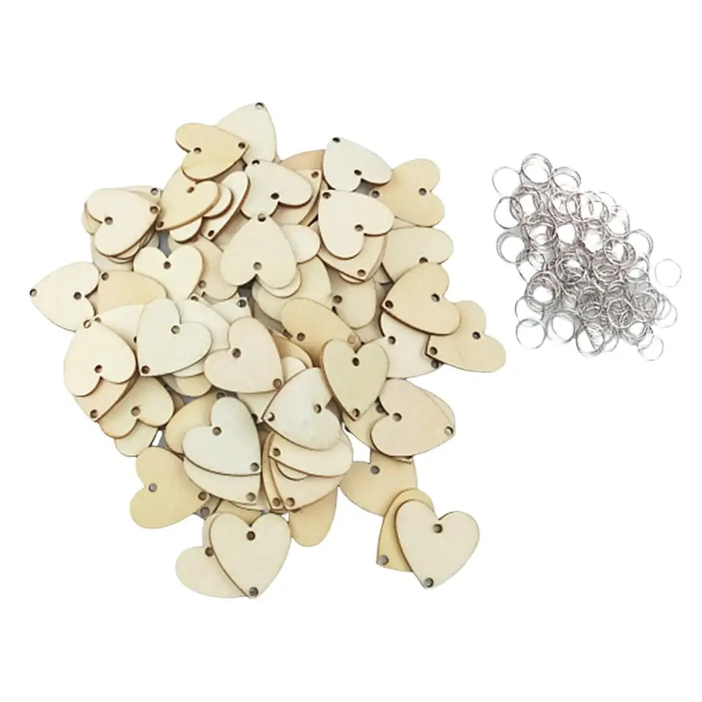 Small Heart Wooden Cutouts Smooth Double Sided Unfinished Wooden Pieces for Hobby Wood Crafts and Nursery Decor