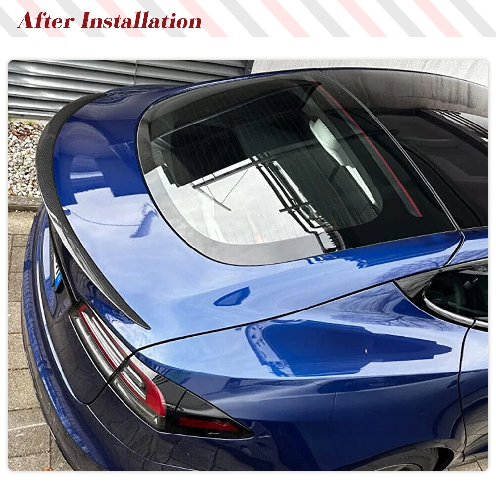 Car Rear Racing Spoiler Wing for Tesla Model S Pliad 2012-2023 Car Rear Spoiler Trunk Spoiler Lid Wing Lip Prepreg Dry Carbon