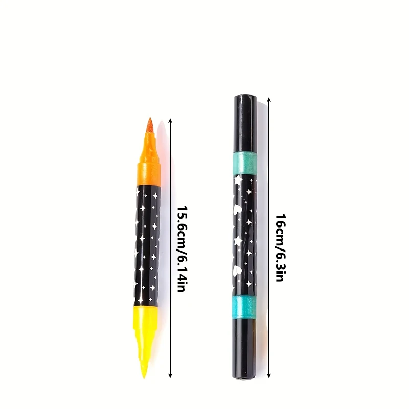 A doppia estremità bicolore penna glitterata set di marcatori Pennarelli luccicanti Penne da disegno per scrittura glitterata Natale Compleanno Fai da te Arte #3
