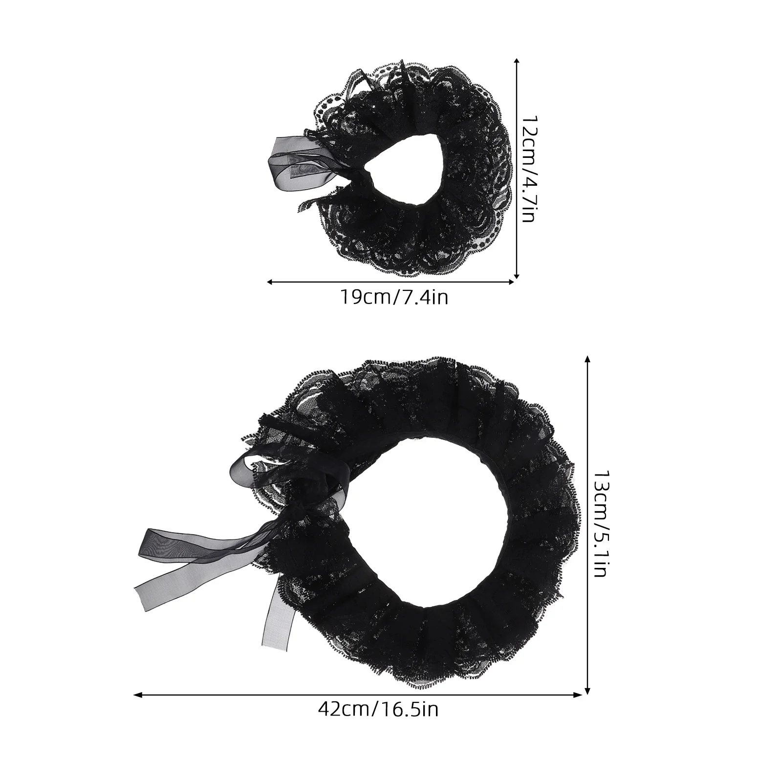 1 Zestaw Koronkowych Falbanek na Kołnierzyk i Mankiety: Akcesoria do Sukni Ślubnej w Stylu Wiktoriańskim i Renesansowym, Odpinany Dodatek na Szyję dla Kobiet, na Gotyckie Przyjęcia