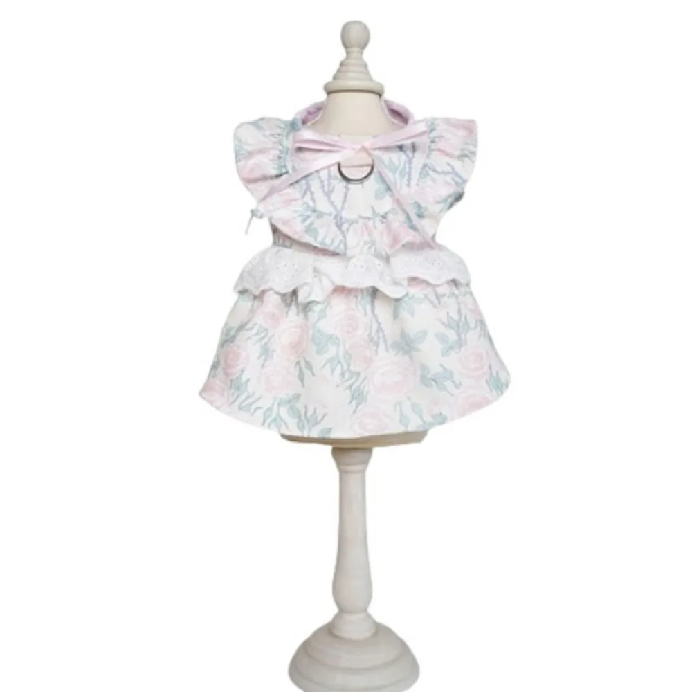 

Fashion Pretty Cat Princess Dresses Floral Pattern Adjustable Dog Lace Skirt Lace Edge Soft Su Dog Clothes Pet Supplies