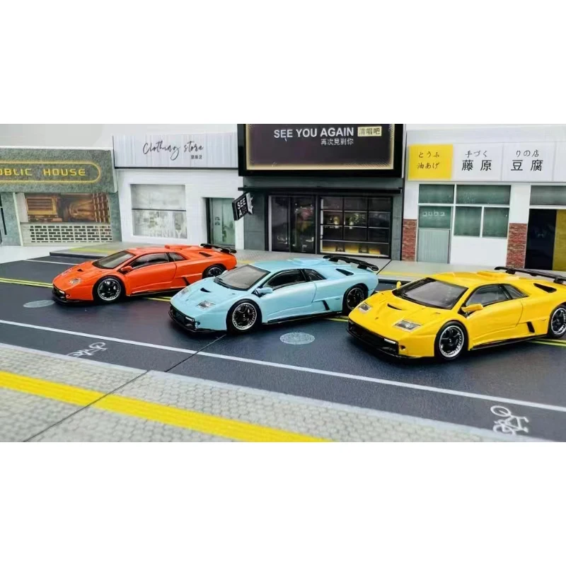 PreSale SH 1:64 Diablo GT Opened Hood Diecast Diorama Car Model Toys Multiple Styles Stance Hunters