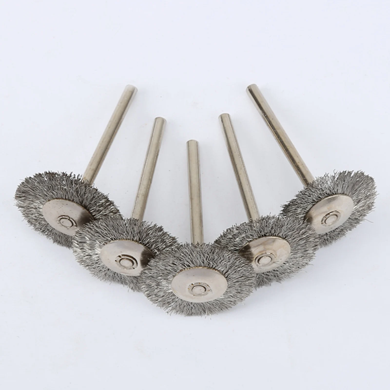 5pcs 25mm Diameter Polishing Wire Brushes Stainless Steel Dremel Accessories Drill Rotary Grinding Tools Remove Metal Rust Craft