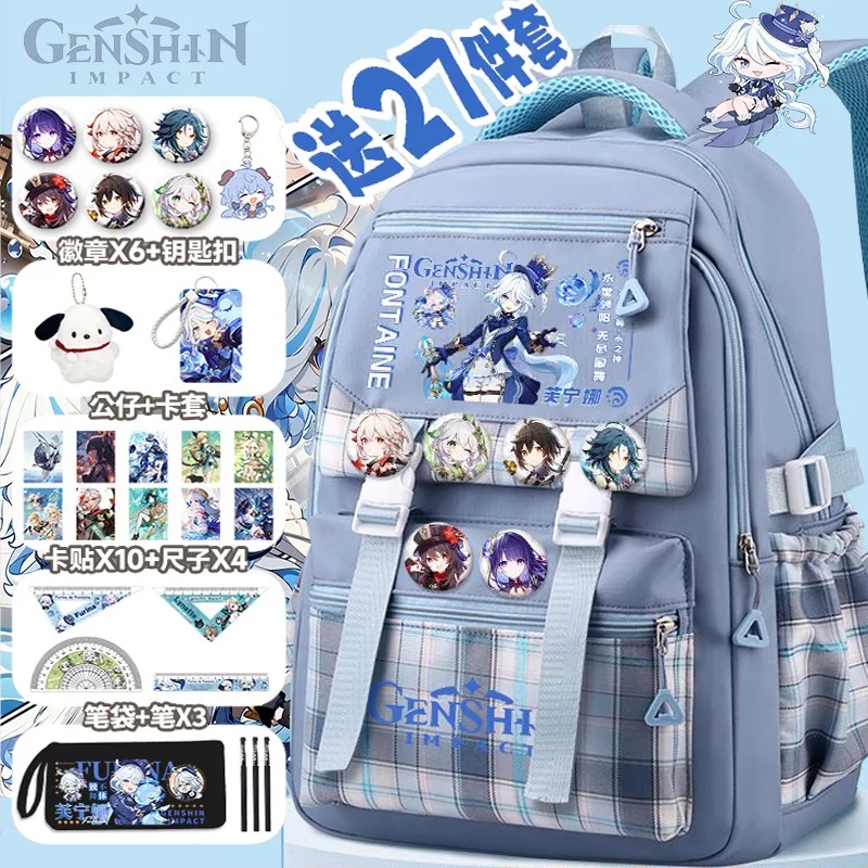 

Genshin Impact For Boys Elementary Students Funina Grades 3-6 Middle School Girls Large Capacity Lightweight Backpack
